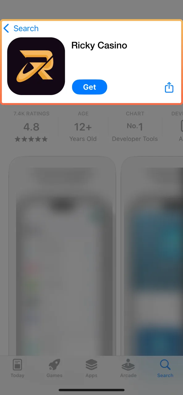 Ricky Casino app setup guided by device’s secure installation steps.