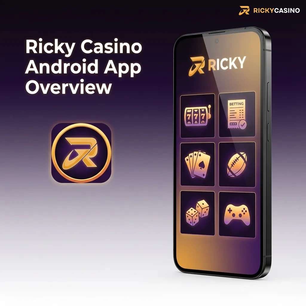 Ricky Casino Android app interface with mobile betting, live odds, and casino games for Australia.