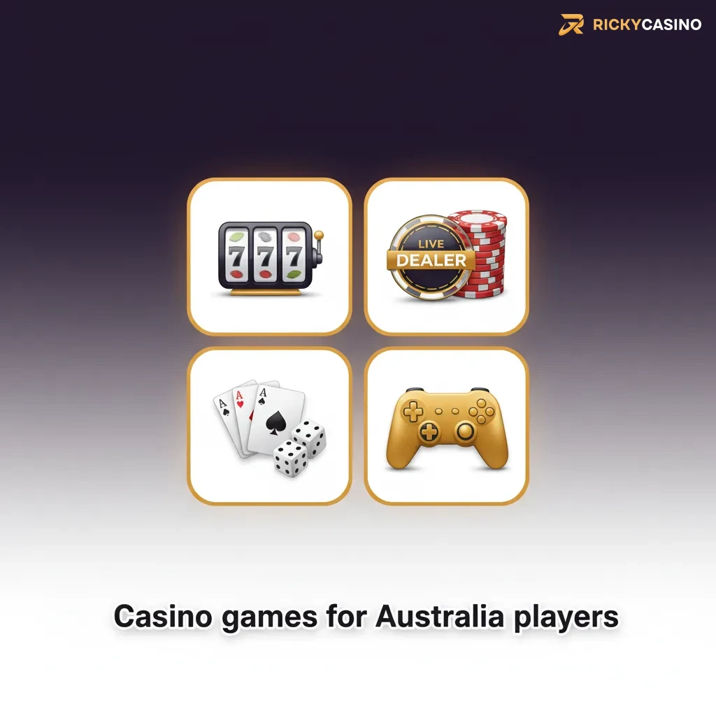 Casino games for Australian players: 2,000+ pokies, Megaways, jackpots, blackjack, roulette, baccarat, live dealer tables.