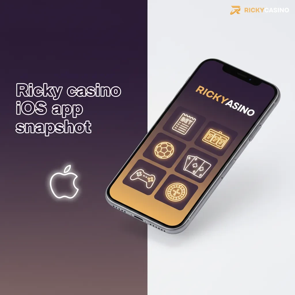 Ricky Casino iOS app screenshot showing sports markets and casino games; supports iPhone/iPad with shared account and wallet.