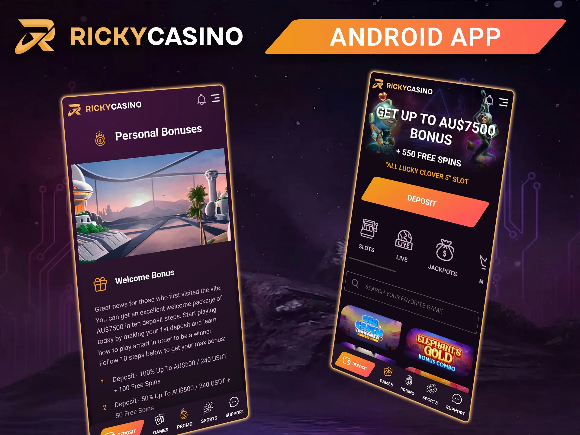 Follow the instructions to download and install the Ricky Casino Android APK on your mobile device.