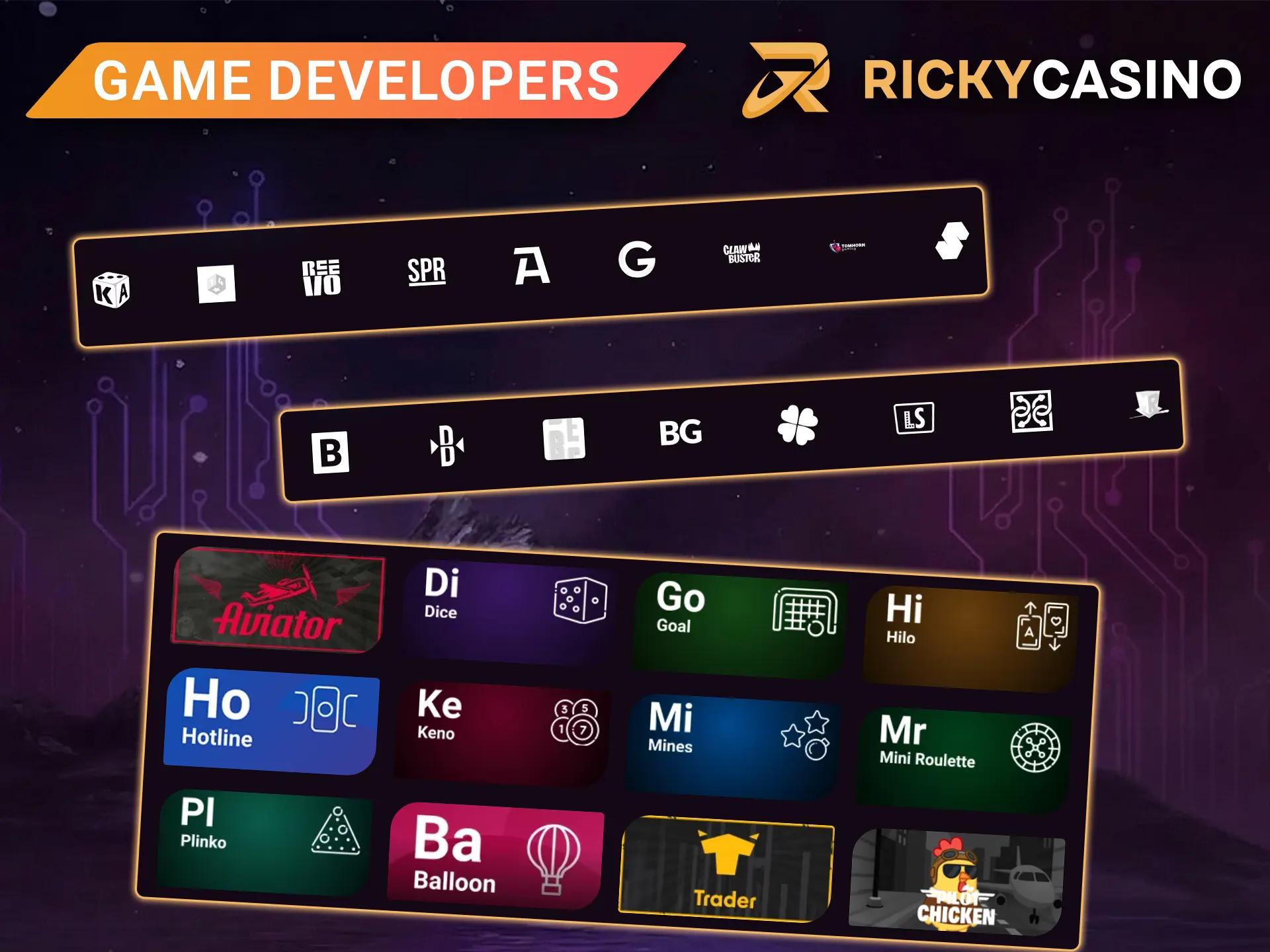 Check out the best games from popular providers at Ricky Casino.